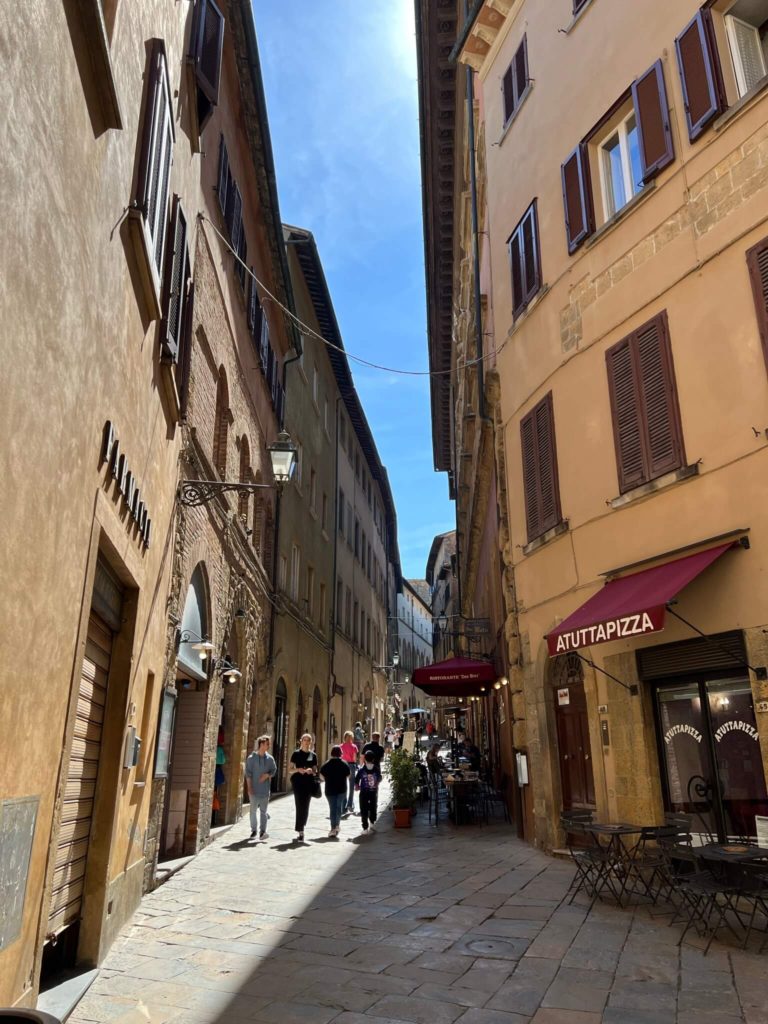 main thoroughfare through volterra, italy