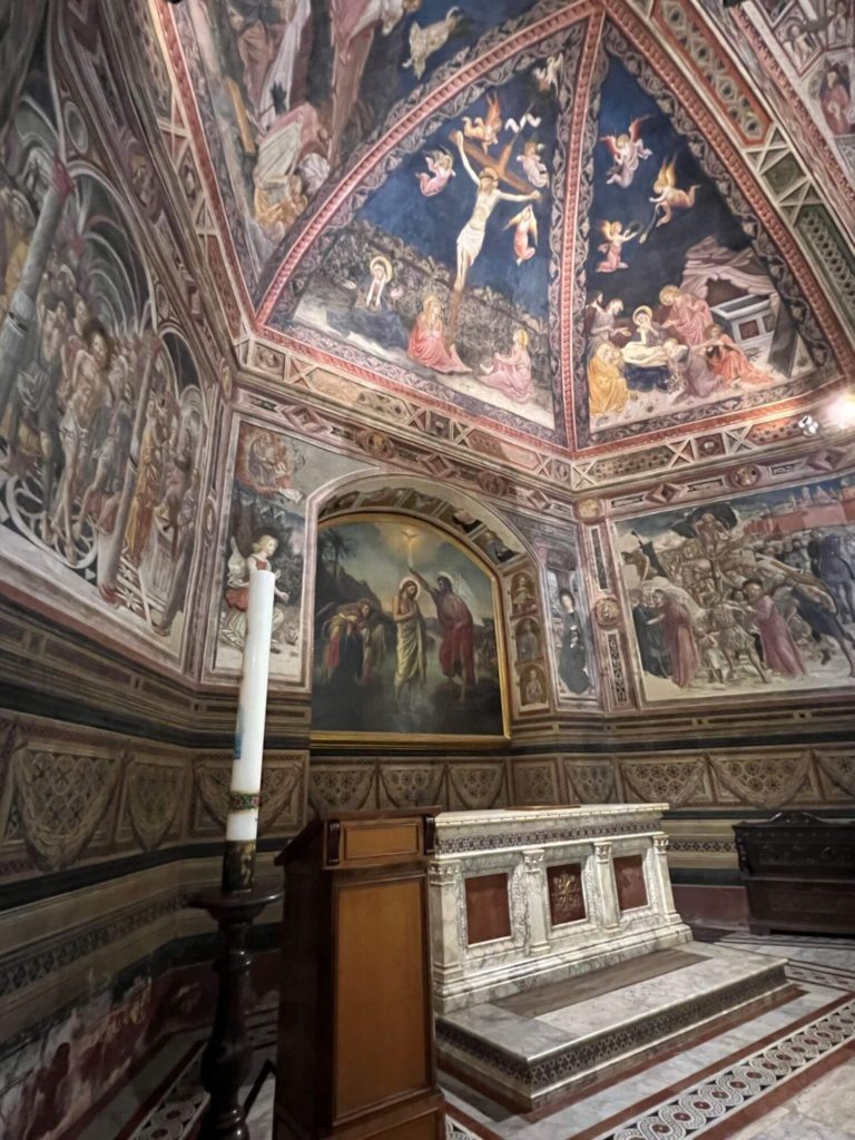 frescoes in siena's baptistery