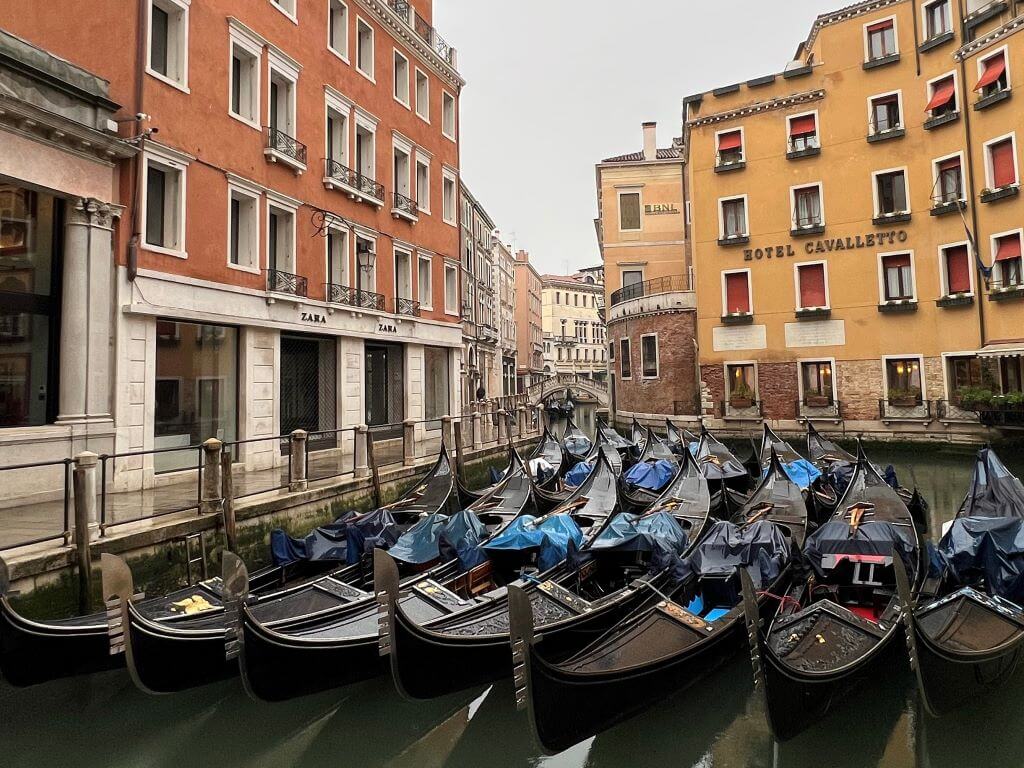 Parked Gondolas, The Quintessential Venice Itinerary Scene