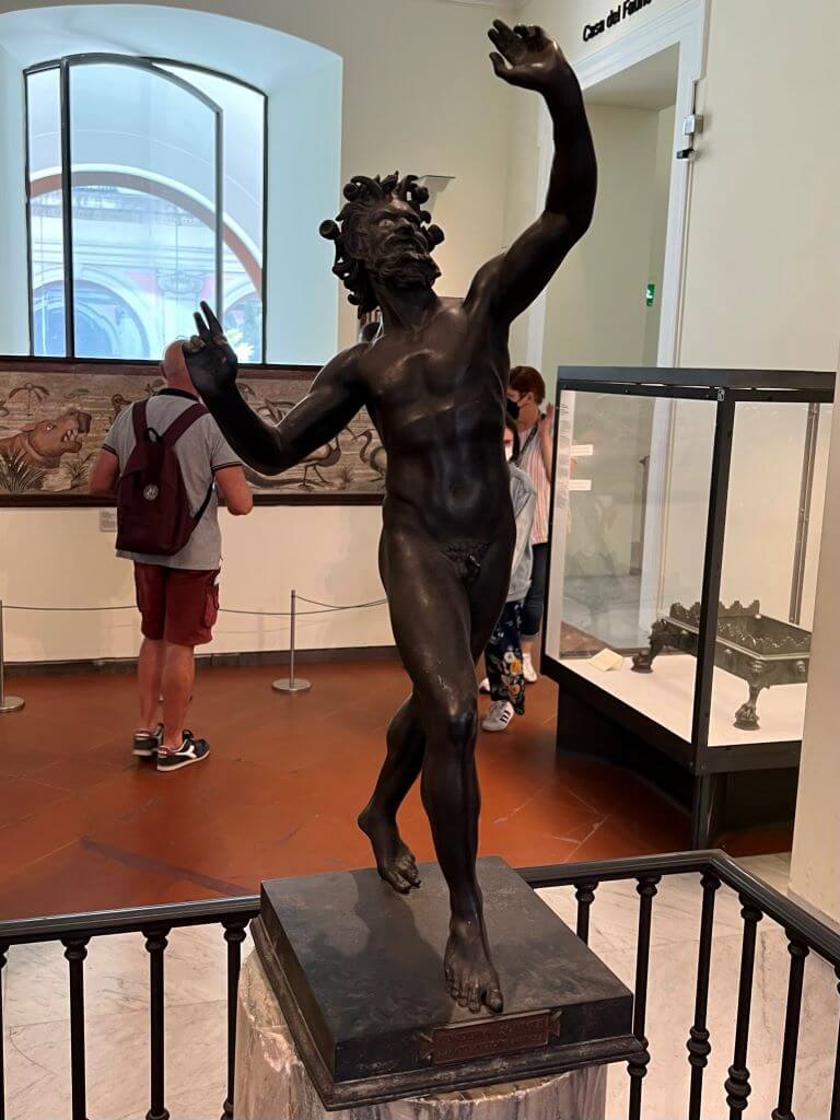 Original Faun Statue From Pompeii In Naples Archaeology Museum