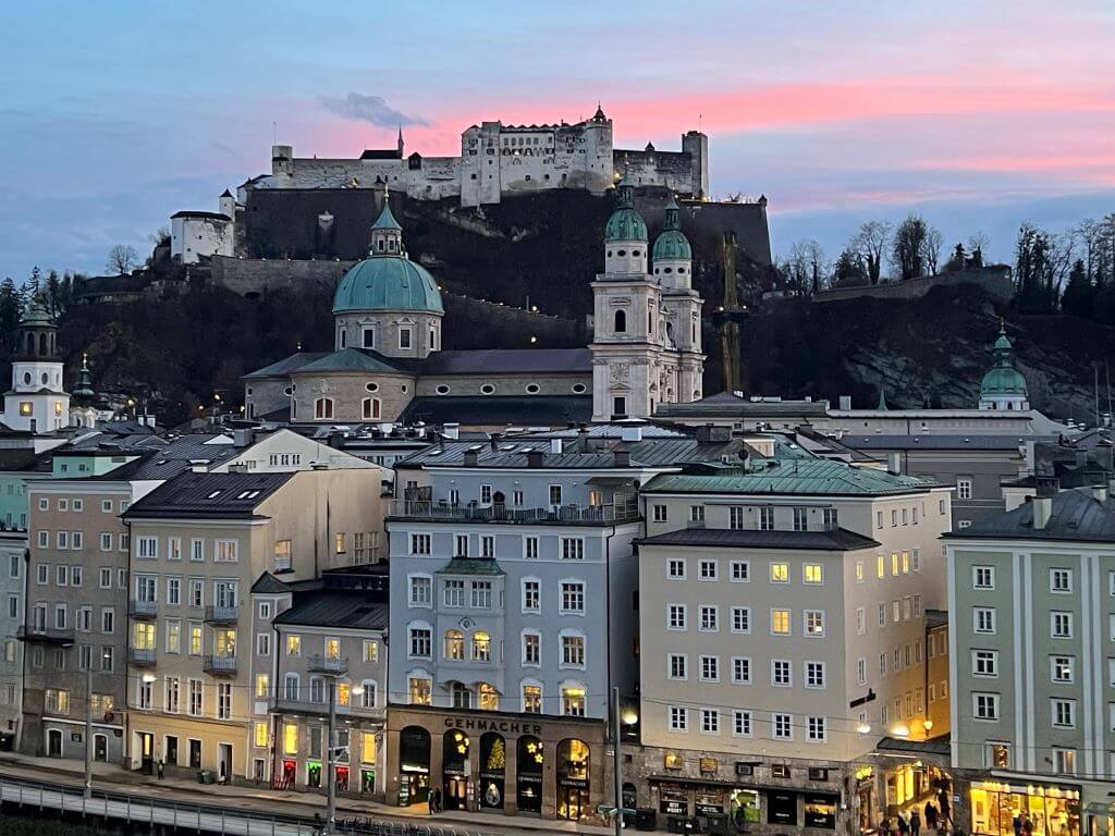 Salzburg Castle At Dusk