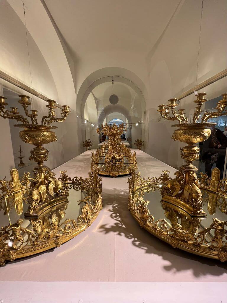 Golden Tableware At The Porcelain And Silver Collection of The Hofburg Imperial Apartments