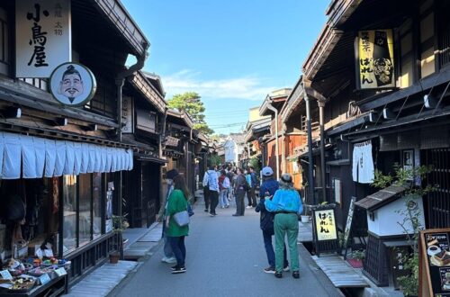 A Busy Street In The Sanmachi Suji Area Of Hida Takayama