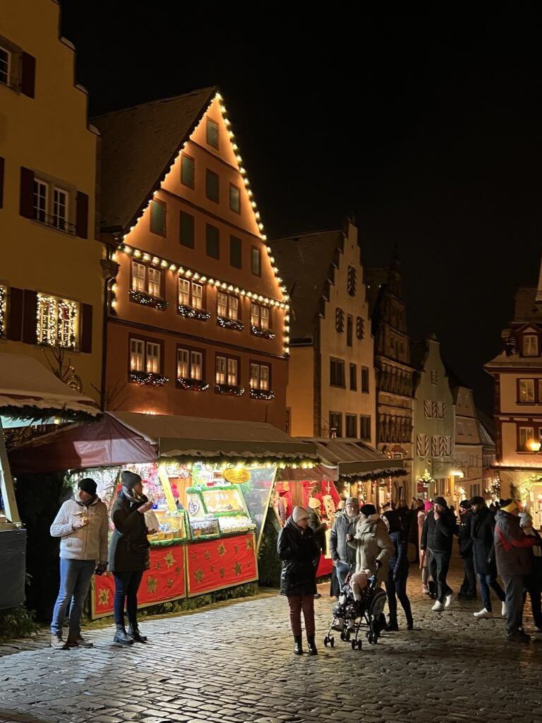 Stands Selling Christmas Goods At Rothenburg's Christmas Market