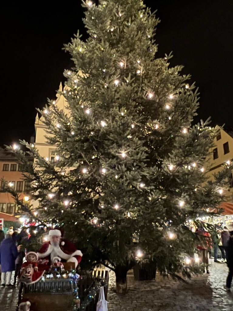 Santa Playing Music At Rothenburg's Christmas Market