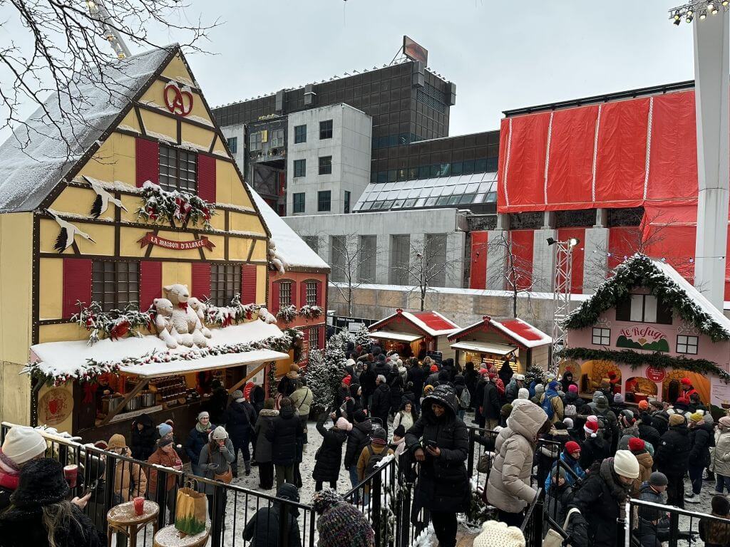 Decorated Stalls At The Great Montreal Christmas Market